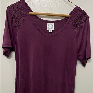 Francesca's Collections Purple Lace Accent Top
